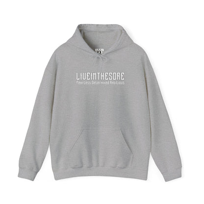 LIVEINTHESORE-FEARLESS DETERMINED AMBITOUS MANTRA HOODED SWEATSHIRT