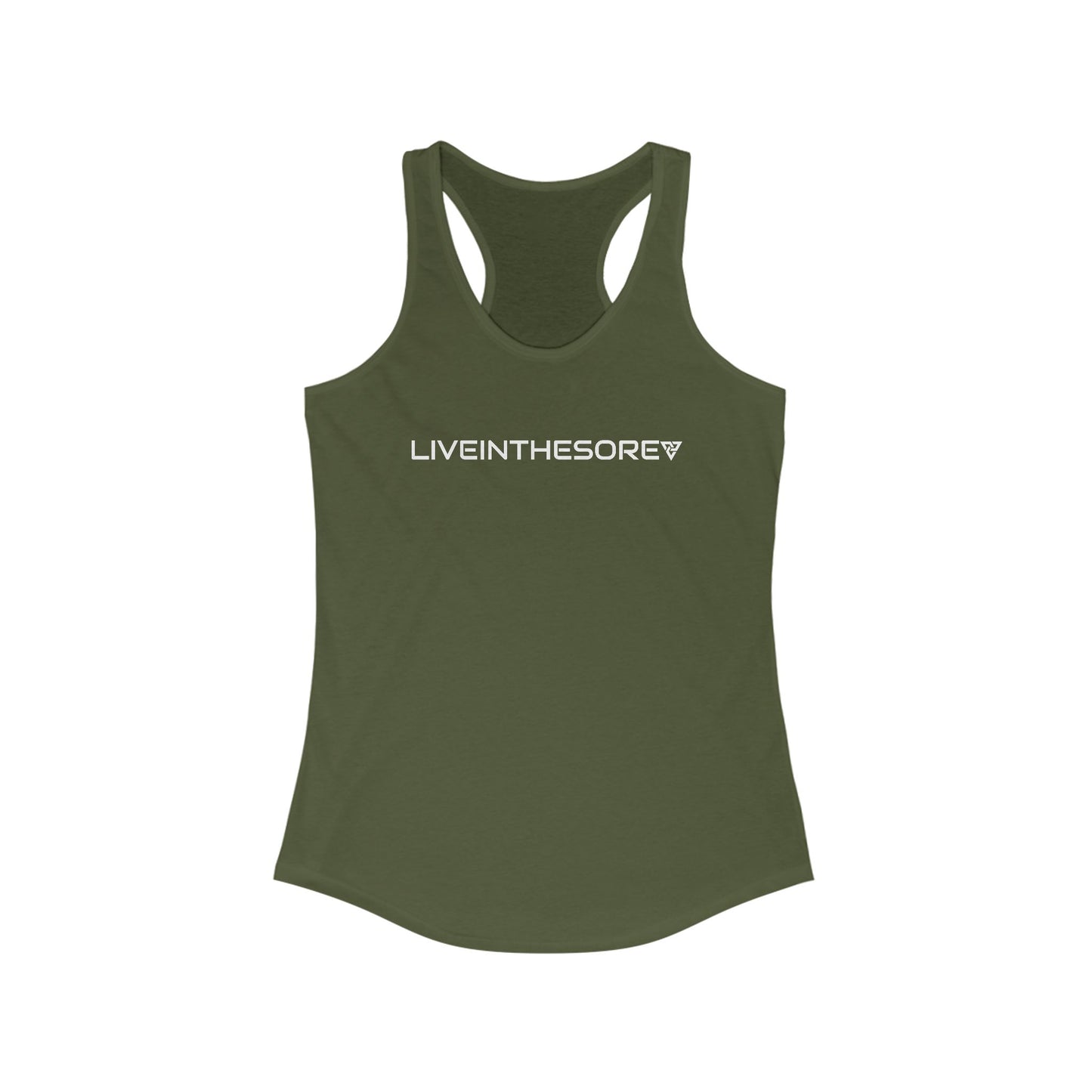 WOMENS LIVEINTHESORE MBS WORKOUT TANK TOP