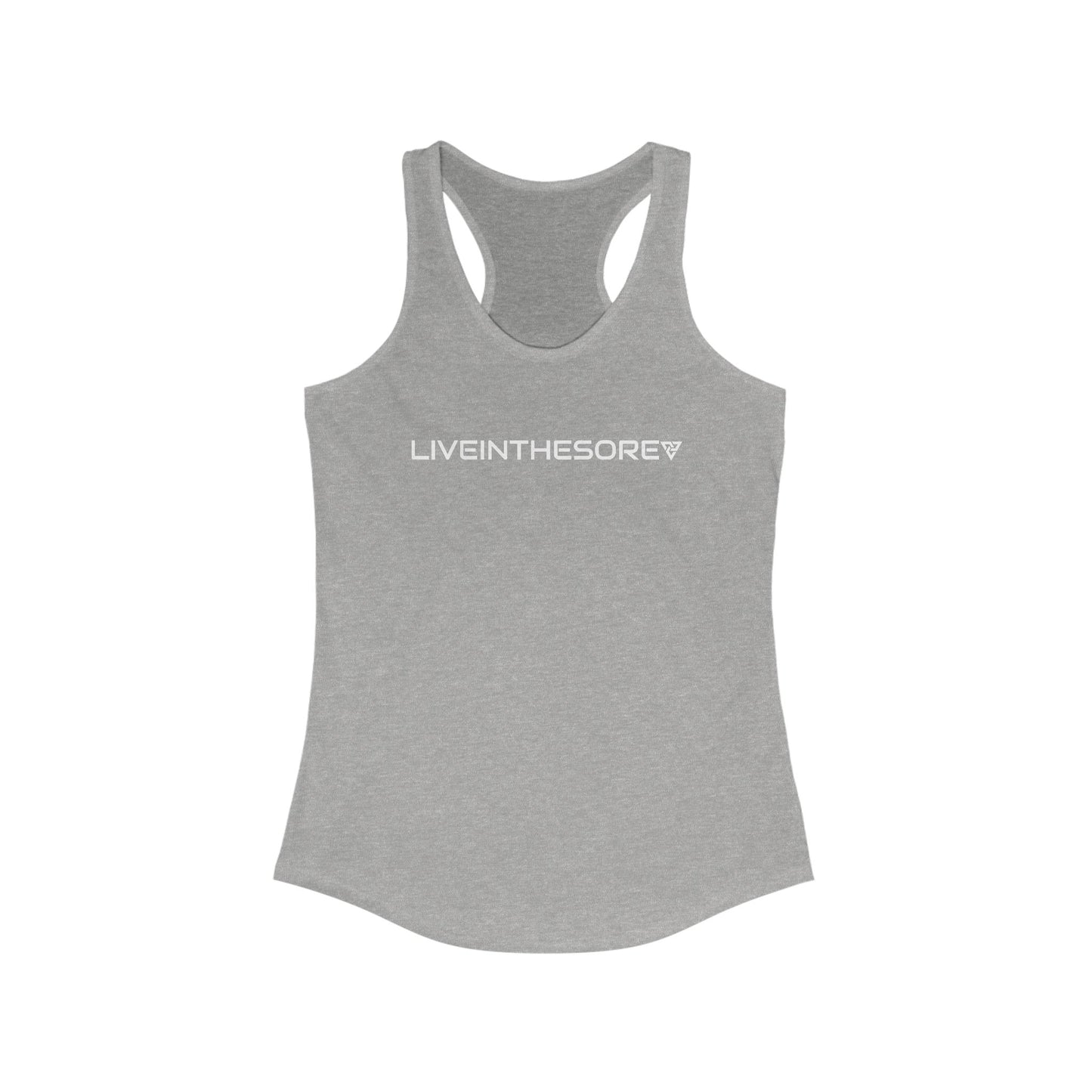 WOMENS LIVEINTHESORE MBS WORKOUT TANK TOP